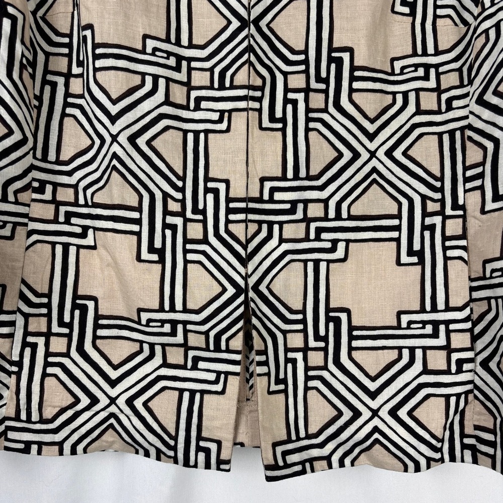 Jaclyn Smith Jacket Womens XL Beige Black Geometric Linen Retro Minimalist Artsy - Picture 4 of 16